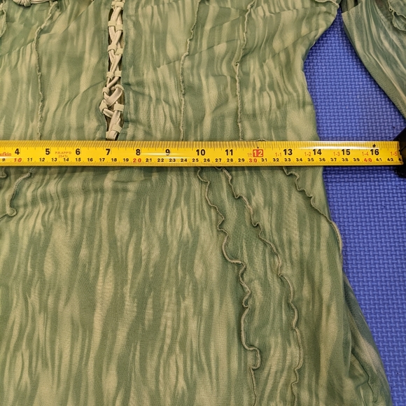 ๐HP๐ New House of CB Dylan Ivy Sexy Mesh Lace Up Long Sleeve Mini Dress Large - Picture 14 of 15